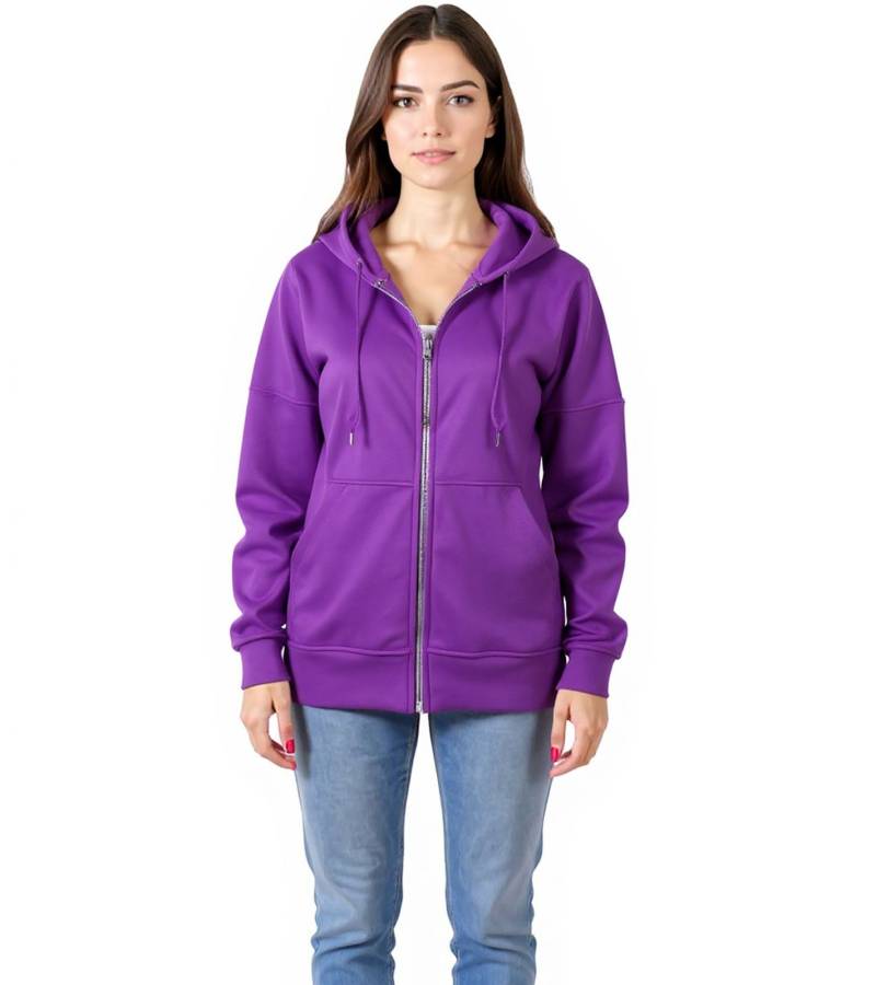 ZEGY Damen Sweat-Jacke mit Kapuze Baumwoll-Sweater Zip Hoodie 1083 Lila von ZEGY