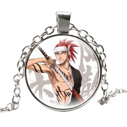 Anime Bleach Cosplay Halskette Cartoon Figuren Kurosaki Ichigo Hitsugaya Toushirou Cabochon Glas Anhänger Halskette Junge Mädchen Geschenke, Zinklegierung von ZEIA3