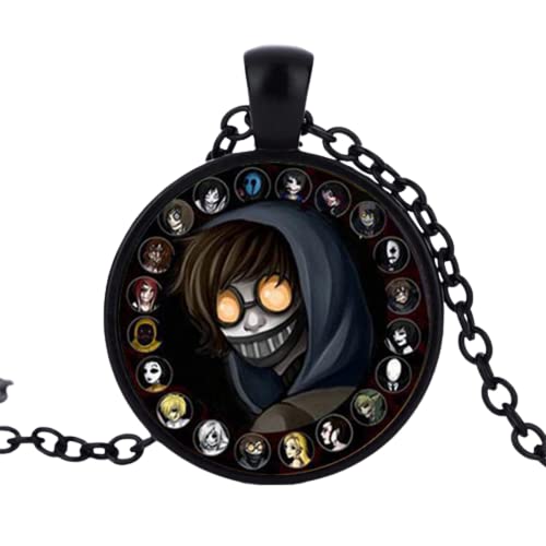 Creepypasta Creepy Pasta Ticci Toby Halskette Glas Bronze Anhänger Kette JEFF The Killer, Zinklegierung von ZEIA3