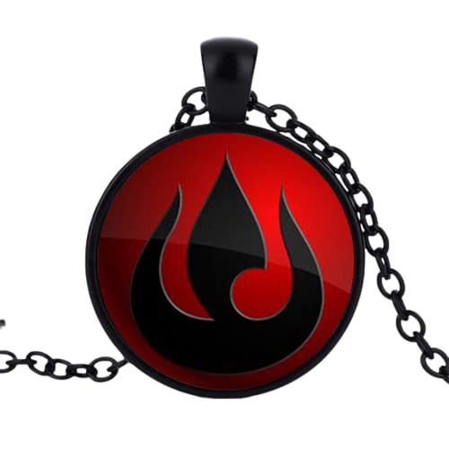 The Last Airbender Halskette Legend of Korra Fire Nation Glas Anhänger Schmuck Anhänger Kette Damen Steampunk Halskette, Zinklegierung von ZEIA3