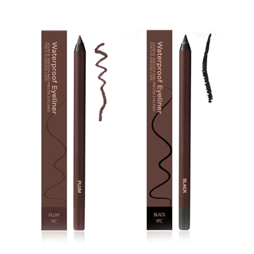 2Pcs Occasionalous Eyeliners, Rehearsal Eyeliner Plum, 24 Hr Waterproof Eyeliner Double Sharpenable Eye Pencil, Smooth and Easy to Color (2Pcs-C) von ZEID