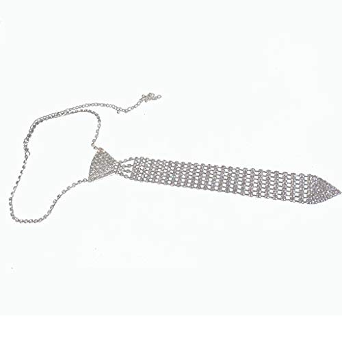 ZEKANXX Frauen Funkelnde Strasssteine ​​Halskette Krawatte Glänzende Kristallkette Halskette Hochzeit Brautbrautjungfernschmuckzubehör von ZEKANXX