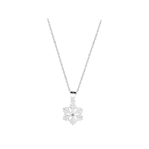 ZELLYA Schneeflocken-Anhänger Schlichte, kleine, zierliche Halskette aus 925er Sterlingsilber für Frauen und Mädchen,Silver ZELLYA Schneeflocken-Anhänger Schlichte, kleine, zierliche Halskette aus 925er Sterlingsilber für Frauen und Mädchen,Silver von ZELLYA