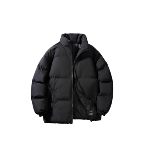 ZEMALON Jacke Herren Jugend Klassisch All-Match Outdoorjacke Herren Verdicken Komfortabel Warm Kältejacke Herren Casual Leichte Mode Baumwolle Jacke Herren A-Black L von ZEMALON