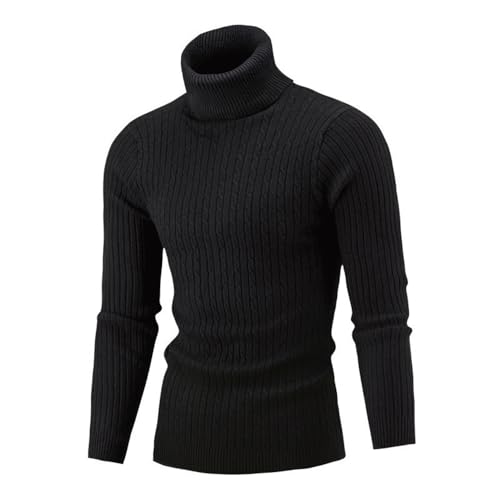 ZEMALON Sweater Herren Klassisch All-Match Knit Sweater Herren Slim Fit Weich Komfortabel Strickpullover Herren Casual Mode Warm Langarm Sweater Herren K-Black M von ZEMALON