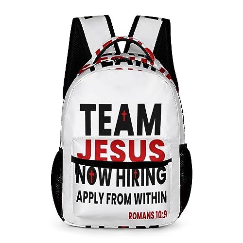 Rucksack Herren TEAM JESUS Schulrucksack, Laptop-Rucksack Für Jungen Mädchen Für Unisex College-Rucksack Daypack von ZEMECS