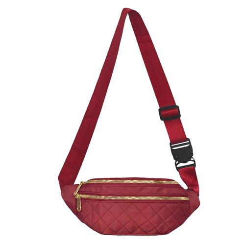 Bauchtasche Damen & Herren Gürteltasche Verstellbarer Gurt Hüfttasche Brusttasche Wasserdicht Stylische Crossbody Brusttasche Handytasche Sport Geldgürtel Laufen Wandern Training (Rot) von ZENGSING