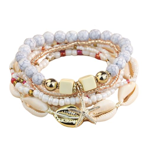 ZENGSING Bohemian Beaded Multi-Layer Armbänder Boho Armband Damen Kristall Perlen Armband Mehrschichtiges Stackable Stretch Perlenarmband Stretch Boho Modeschmuck Geschenke für Frauen Mädchen (Weiß) ZENGSING Bohemian Beaded Multi-Layer Armbänder Boho Armband Damen Kristall Perlen Armband Mehrschichtiges Stackable Stretch Perlenarmband Stretch Boho Modeschmuck Geschenke für Frauen Mädchen (Weiß) von ZENGSING
