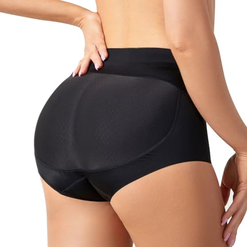 ZENGSING Damen Push Up Unterhose Padded Push Up Höschen Miederpants Butt Lifter Höschen, Frauen Enhancers Fake Ass Hip Enhancer Shapewear, Po Heber Unterhose (Schwarz, M) von ZENGSING