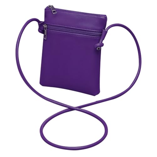 ZENGSING Frauen Crossbody-Telefon-Tasche, Pu-Leder Handy GeldböRse Taschen, Mini-Schulter Handy GeldböRse Langen Abnehmbaren Verstellbaren Riemen, Kleine Tasche für Frauen (Lila) von ZENGSING