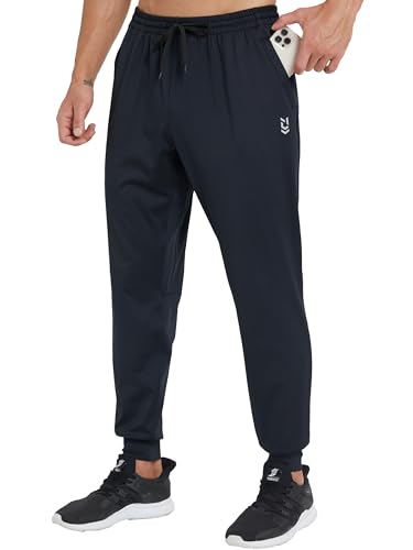 ZENGVEE 1er Pack Jogginghose Herren Sporthose Lang Trainingshose Herren Graue Track Pants Atmungsaktiv Trocknend Laufhose mit Tasche fur Gym Outdoor Sport Fitness(0608-Black -2XL) von ZENGVEE