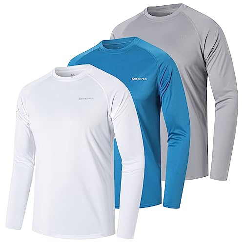 ZENGVEE 3er Pack UV Shirt Herren Rashguard UPF 50+ UV Schutz Shirt Schwimmshirt Herren Lässig Sonnenschutz Sport Tshirt Männer Atmungsaktiv für Outdoor Wasser Schwimmen (0618-Navy White Gray-2XL) von ZENGVEE