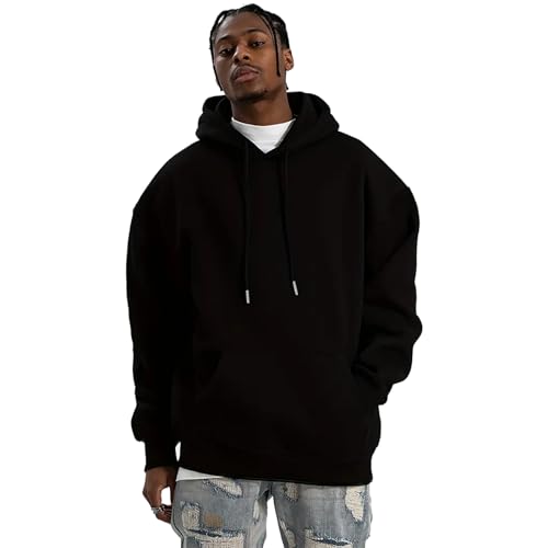 ZENGVEE Hoodie Herren Pullover Herren Kordelzug Sweatshirt Herren Basic Kapuzenpullover Casual Hoody Mit Kapuze Hoodies Für Männer Hoody Männer Stüssy Hoodie Gym Hoodie Mit Tasche（0724-Black-2XL） von ZENGVEE