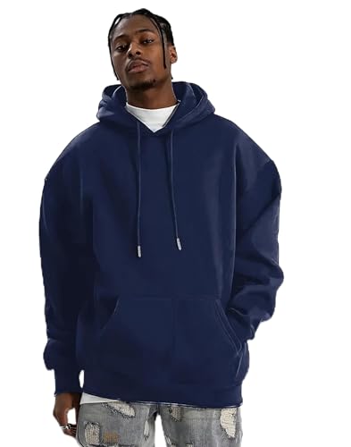 ZENGVEE Hoodie Herren Pullover Herren Kordelzug Sweatshirt Herren Basic Kapuzenpullover Casual Hoody Mit Kapuze Hoodies Für Männer Hoody Männer Stüssy Hoodie Gym Hoodie Mit Tasche（0724-Navy-2XL） von ZENGVEE