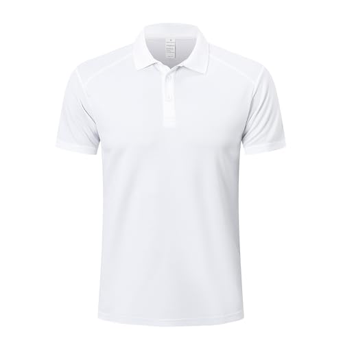 ZENGVEE Poloshirt Herren Kurzarm Golf Polo T Shirt Männer Atmungsaktives Schnelltrocknend Tshirt Men Casual Sport Schnell Trocknendes Outdoor Collared Hemd Sommer 0428 White 4XL ZENGVEE Poloshirt Herren Kurzarm Golf Polo T Shirt Männer Atmungsaktives Schnelltrocknend Tshirt Men Casual Sport Schnell Trocknendes Outdoor Collared Hemd Sommer 0428 White 4XL von ZENGVEE