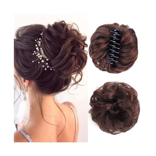 Haarteile Synthetischer Chignon, unordentlicher Dutt, Krallen-Clip for Anklipsen, gewelltes, lockiges Haar, Dutt, Pferdeschwanz-Extensions, Haargummi, Haarteile for Frauen Dutthaar(2M33) von ZENGXJYCQINGJIANG