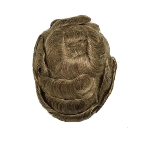 Perücke 0,03 mm Untra dünne Haut Männerhaar-Toupet Männer Prothese Kapillare Remy Menschenhaar Natürliche Herrenperücken Protese Capilar Masculina Herrenperücke(Medium Blonde) von ZENGXJYCQINGJIANG