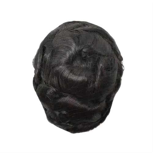 Perücke 0,03 mm Untra dünne Haut Männerhaar-Toupet Männer Prothese Kapillare Remy Menschenhaar Natürliche Herrenperücken Protese Capilar Masculina Herrenperücke(Off Black) von ZENGXJYCQINGJIANG