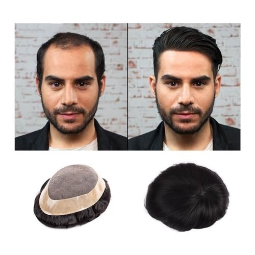 Perücke Toupet for Männer, indisches Echthaar, feine Mono-Poly-Beschichtung um das Haarteil for Männer, atmungsaktive NPU-Monofilament-Haarsystemeinheiten, Kapillarprothese for Männer Herrenperücke(Je von ZENGXJYCQINGJIANG