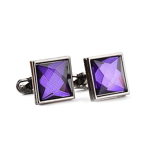 ZENGXJYCQINGJIANG anstecknadel Herren Anzug Damen Manschettenknöpfe weiß lila Kristall Manschettenknöpfe Hemd Frauen Hochzeit Manschettenknöpfe manschettenknöpfe(Purple) von ZENGXJYCQINGJIANG