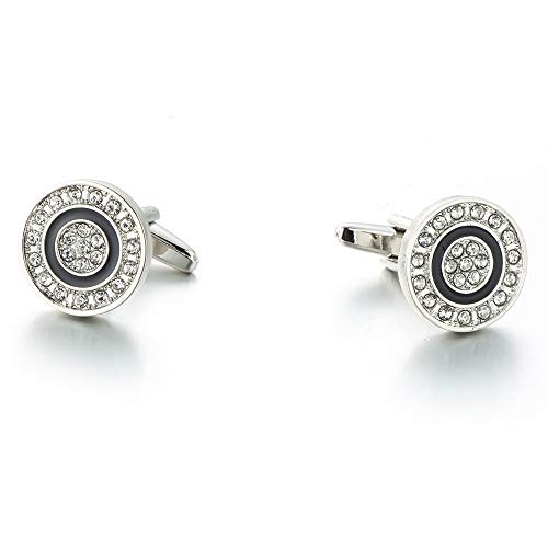 ZENGXJYCQINGJIANG anstecknadel Herren Anzug Diamant-Manschettenknöpfe Manschettenknöpfe Herren Manschettenknöpfe Hemdknöpfe Weiße Kristallmanschetten Herrenschmuck Geschenke manschettenknöpfe von ZENGXJYCQINGJIANG