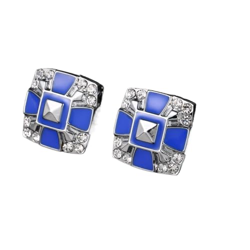 ZENGXJYCQINGJIANG anstecknadel Herren Anzug Gold Strass Manschettenknöpfe Business Herren Hemd Zubehör Emaille Manschettenknöpfe Mode Herren Schmuck manschettenknöpfe(Blue) von ZENGXJYCQINGJIANG