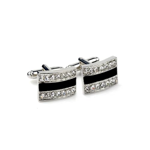 ZENGXJYCQINGJIANG anstecknadel Herren Anzug Strass-Manschettenknöpfe, Schwarze Emaille, Schmuck, Klassische Herrenhemd-Business-Manschettenknöpfe manschettenknöpfe von ZENGXJYCQINGJIANG