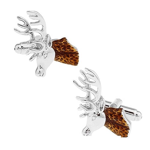 ZENGXJYCQINGJIANG anstecknadel Herren Anzug Weihnachtsmanschettenknöpfe Hirschkopf Kupfer Manschettenknöpfe Schmuck Manschettenknöpfe Knopf manschettenknöpfe von ZENGXJYCQINGJIANG