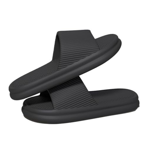 ZENGXJYCQINGJIANG badeschuhe Rutschfeste Herren- und Damen-Hausschuhe, for den Innenbereich, Badezimmer, Dusche, Schuhe, weicher, dicker Boden, Sandalen-Hausschuhe badeschlappen(Schwarz,36-37) von ZENGXJYCQINGJIANG