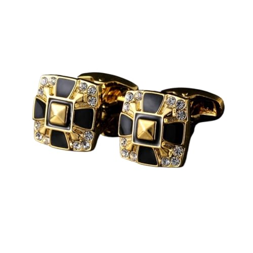 anstecknadel herren anzug Gold Strass Manschettenknöpfe Business Herren Hemd Zubehör Emaille Manschettenknöpfe Mode Herren Schmuck manschettenknöpfe(Gold) von ZENGXJYCQINGJIANG