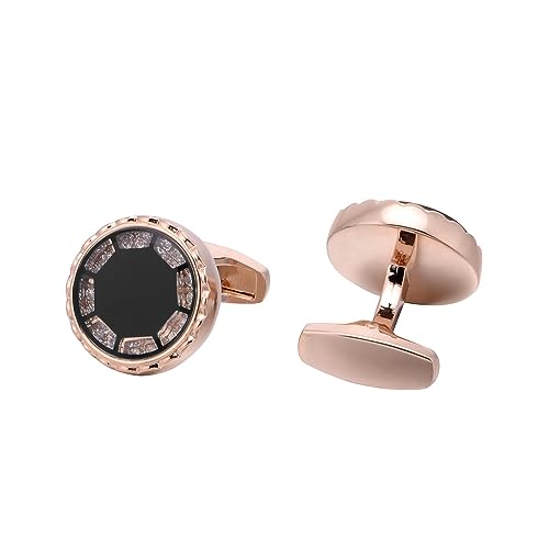 anstecknadel herren anzug Herren-Manschettenknöpfe aus Roségold, mit Diamanten besetzte Kristall-Manschettenknöpfe, Manschettenknöpfe for Herren-Hemd-Manschettenknöpfe manschettenknöpfe von ZENGXJYCQINGJIANG