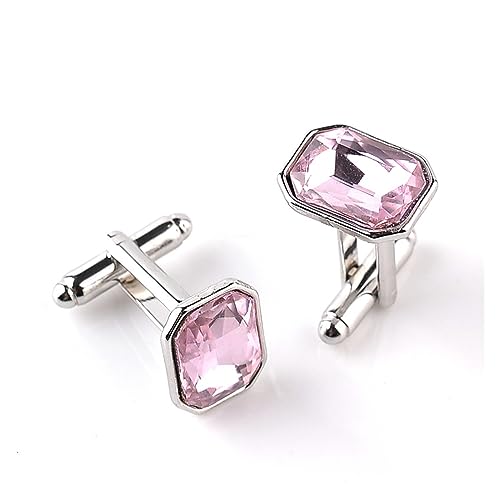 anstecknadel herren anzug Manschettenknöpfe aus Stein mit fünf Kristallfarben, Manschettenknöpfe for Herren, Business-Manschettenknöpfe for Herrenhemden, Manschettenknöpfe manschettenknöpfe(Pink) von ZENGXJYCQINGJIANG