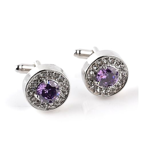 anstecknadel herren anzug Schmuck Manschettenknöpfe Herren Weiß Lila Emaille Kristall Manschettenknöpfe Runde Hochzeit Manschettenknöpfe Hemd Manschettenknöpfe manschettenknöpfe(Paars) von ZENGXJYCQINGJIANG