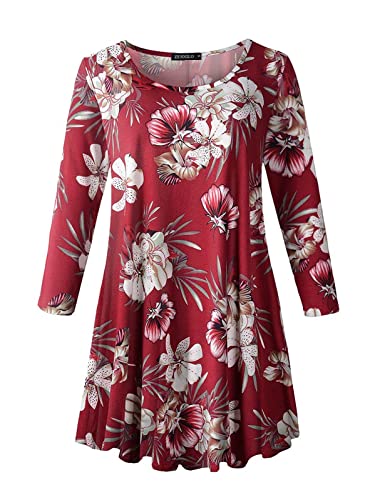ZENNILO Damen Casual Loose Fit Swing Flare Tunika Tops Basic Plus Size Flowy Shirt - - 5X-Large ZENNILO Damen Casual Loose Fit Swing Flare Tunika Tops Basic Plus Size Flowy Shirt - - 5X-Large von ZENNILO