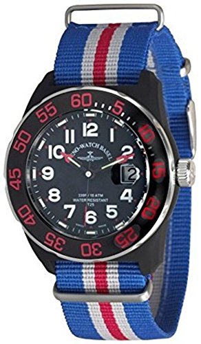 Zeno Watch Basel Herren Uhr Analog Quarz mit Nylon Armband 6594Q-a17-Nato-43 von ZENO-WATCH BASEL