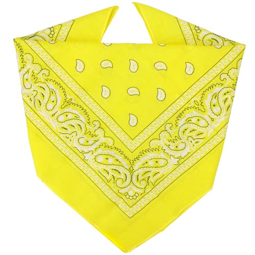 ZENO Gelb Bandana – 100% Baumwolle & Natürliche Fasern – Gelb Halstuch Ohne Polyester – Hochwertig, Weich, Langlebig & Waschmaschinenfest – Bandana Herren & Damen – Unisex & Kinder von ZENO