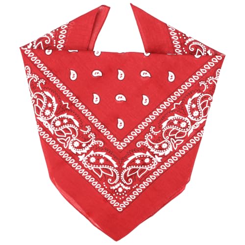 ZENO Rotes Bandana – 100% Baumwolle & Natürliche Fasern – Rotes Halstuch Ohne Polyester – Hochwertig, Weich, Langlebig & Waschmaschinenfest – Bandana Herren & Damen – Unisex & Kinder von ZENO