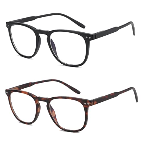 ZENOTTIC 2er-Pack Blaulichtfilter Brille & Lesebrille für Damen und Herren, quadratisch und rund, Anti-Glanz, für Sport und Computerspiele von ZENOTTIC