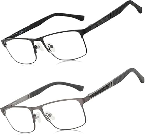 ZENOTTIC Blaulichtfilter Brille Herren,Lesebrille Metallgestell Blendfreies Sport Computerbrille Grau & Schwarz 3.5 Dioptres ZENOTTIC Blaulichtfilter Brille Herren,Lesebrille Metallgestell Blendfreies Sport Computerbrille Grau & Schwarz 3.5 Dioptres von ZENOTTIC