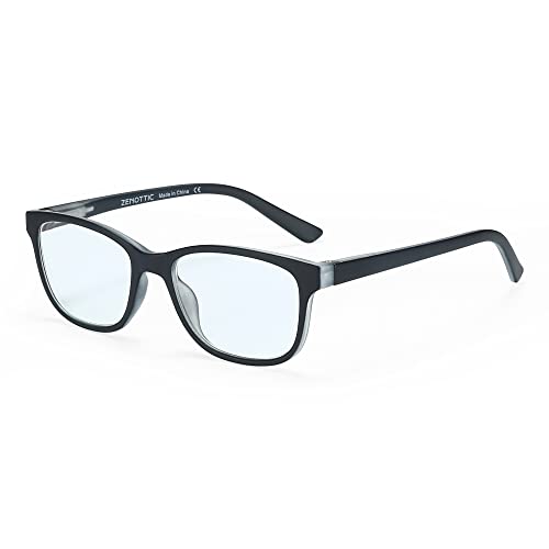 ZENOTTIC Kinder Computer Blaue Li cht Blockieren Brille Anti Schwindlig Linse Leicht Schützen Augen Spiel Brille Junge Mädchen (SCHWARZ + KRISTALL) von ZENOTTIC