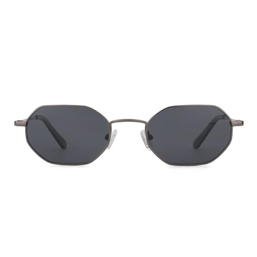 ZENOTTIC Mini Coole Achteckig Sonnenbrille Damen Herren Polarisiert Metall Rahmen Vintage von ZENOTTIC