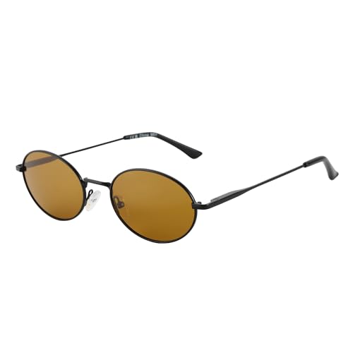 ZENOTTIC Polarisierte Sonnenbrille Damen Herren Retro Oval Metall Rahmen mit UV Schutz von ZENOTTIC