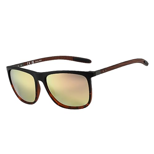 ZENOTTIC Polarisierte Sonnenbrille Herren Kohlefaser Bügel Quadratische Sonnenbrille Fahren Angeln Golf Sport UV400 Schutz von ZENOTTIC