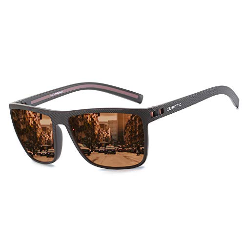 ZENOTTIC Sonnenbrille Herren Polarisiert Leichte TR90 Rahmen UV400 Schutz Quadrat Sonnenbrille von ZENOTTIC