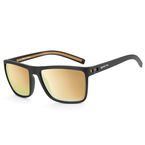 ZENOTTIC Sonnenbrille Herren Polarisiert Leichte TR90 Rahmen UV400 Schutz Quadrat Sonnenbrille von ZENOTTIC