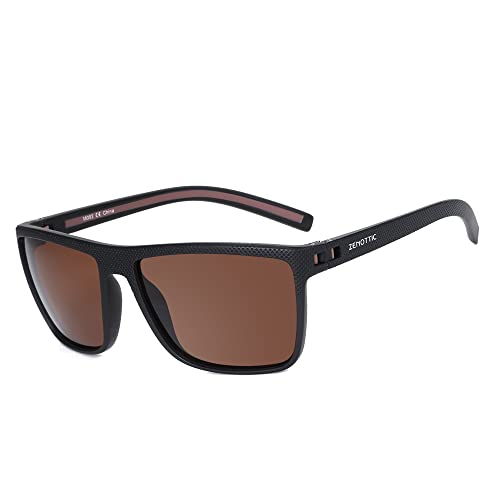 ZENOTTIC Sonnenbrille Herren Polarisiert Leichte TR90 Rahmen UV400 Schutz Quadrat Sonnenbrille von ZENOTTIC