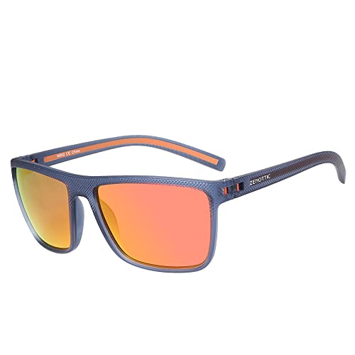 ZENOTTIC Polarisierte Sonnenbrille Herren Leichte TR90 Rahmen UV400 Schutz Quadrat Sonnenbrillen von ZENOTTIC