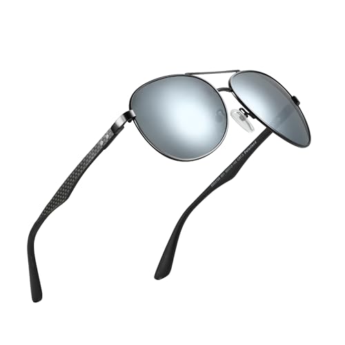 ZENOTTIC Sonnenbrille Herren Damen Polarisiert Retro Pilotenbrille Kohlefaser Metall Rahmen UV400 Schutz Fahren Reisen Angeln Sport von ZENOTTIC