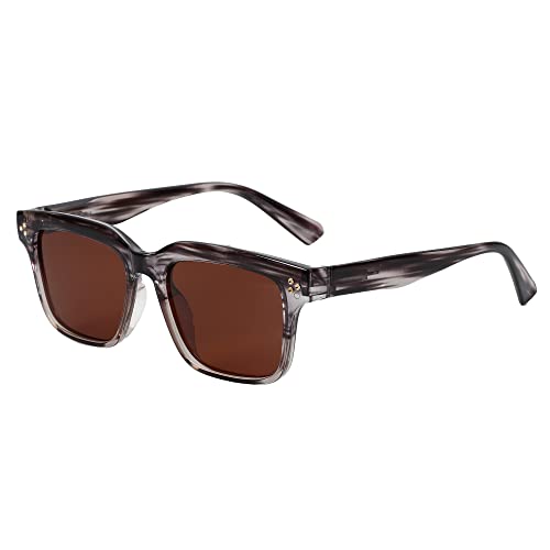 ZENOTTIC Retro Polarisierte Sonnenbrille Herren Damen - Klassische Vintage Quadratische Große Sonnenbrille UV-Schutz von ZENOTTIC