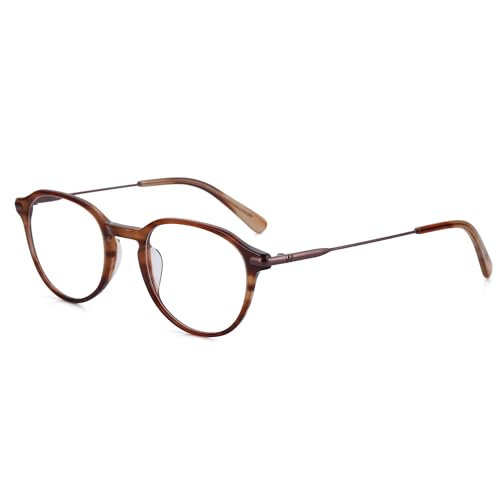 ZENOTTIC Vintage Runden Brillenrahmen Nerdbrille Ohne Sehstärke Retro Klare Linse Gläser für Damen und Herren von ZENOTTIC